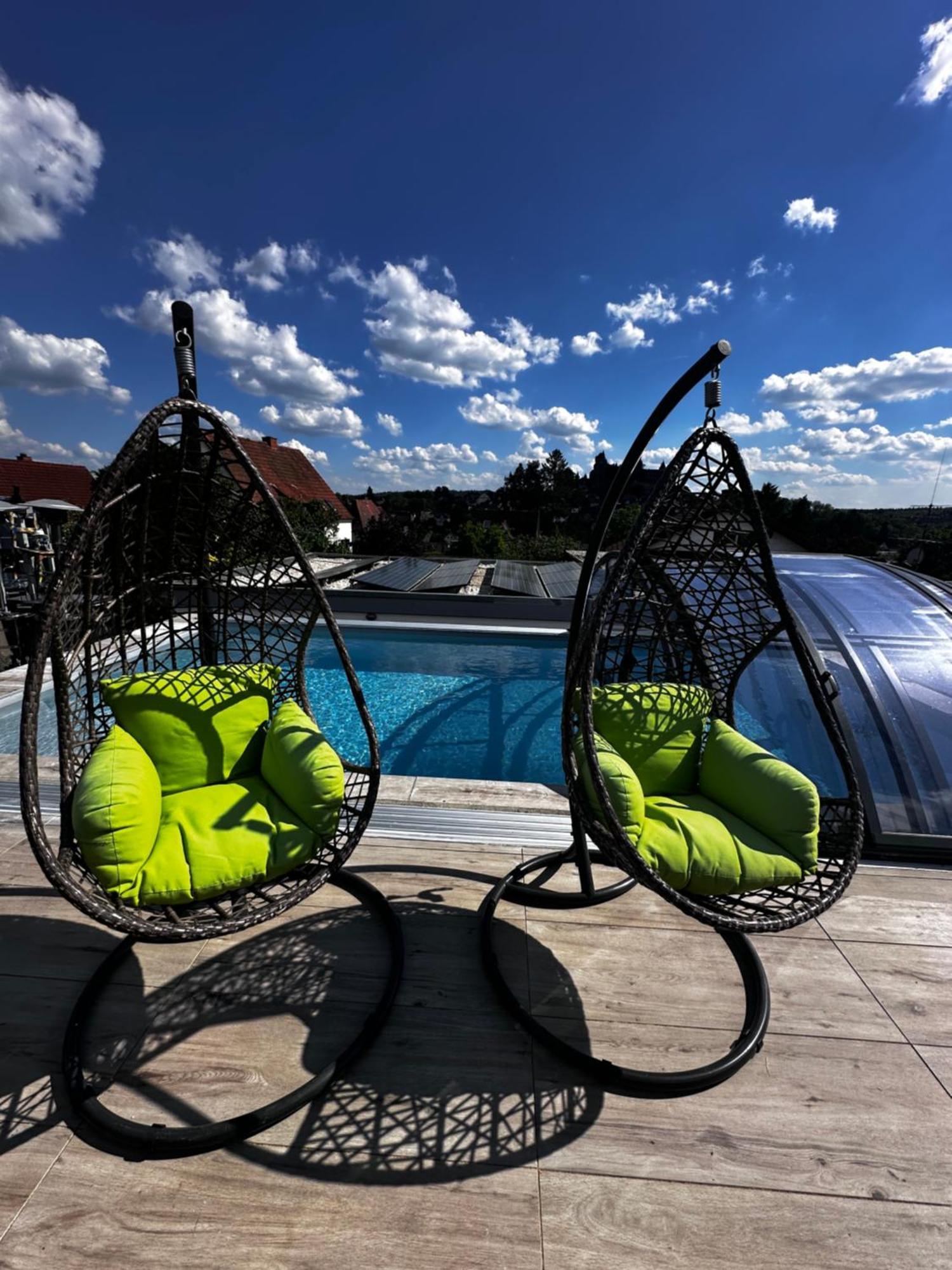 Ferienwohnung Schlossblick - 4 Sterne Sauna Pool Whirlpool Exklusiv Braunfels Kültér fotó